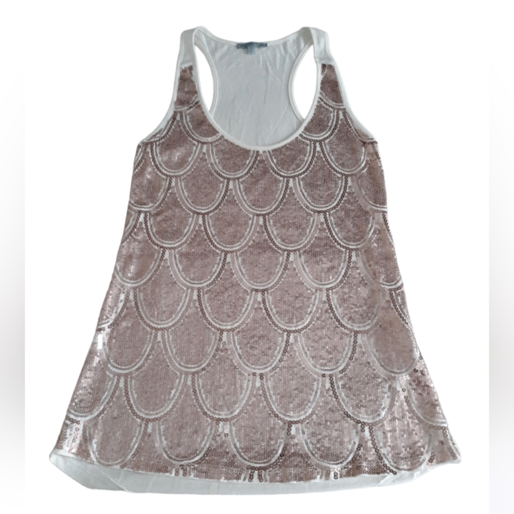 Charlotte Russe Medium Metallic Sequin Racerback Tank Top